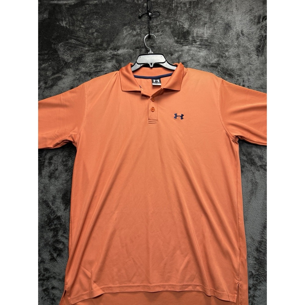 Under Armour Men's LG Performance Polo Shirt Orange Short Sleeve Golf Auburn CW